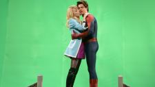 Emma Stone helps Andrew Garfield with SNL monologue, 'The Amazing Spider-Man 2' kiss spoofed (video)